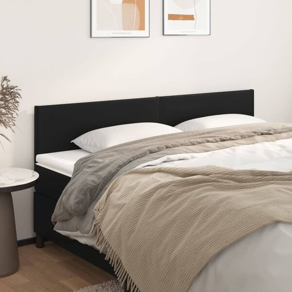 vidaXL T&ecirc;tes de lit Noir 160x5x78/88 cm Similicuir