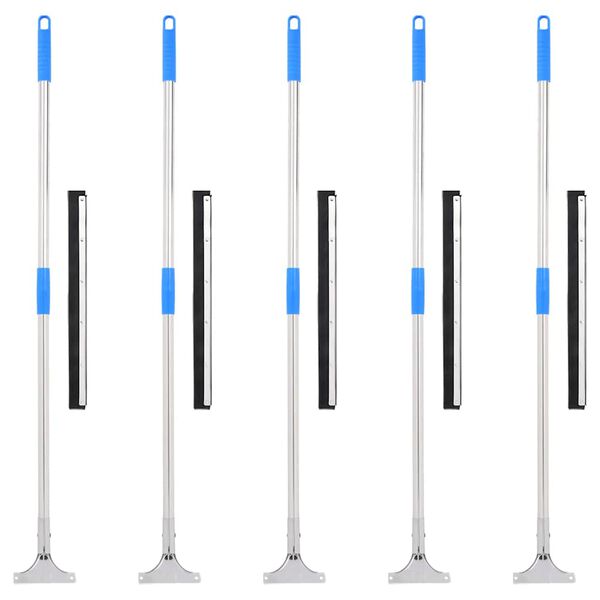 vidaXL Raclettes &agrave; plancher 5 pcs 45,5x119,5 cm acier et caoutchouc