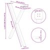 vidaXL Pieds de table &agrave; manger en forme de X, 2 pi&egrave;ces, blanc, 70 x (72-73) cm, acier