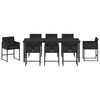 vidaXL Ensemble de salle &agrave; manger pour jardin 9 pcs Noir polyrotin