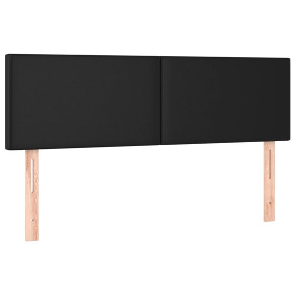 vidaXL T&ecirc;tes de lit 2 pcs Noir 72x5x78/88 cm Similicuir