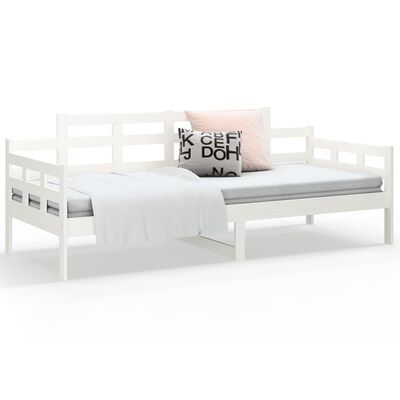 vidaXL Lit de jour sans matelas blanc bois de pin massif 90x200 cm