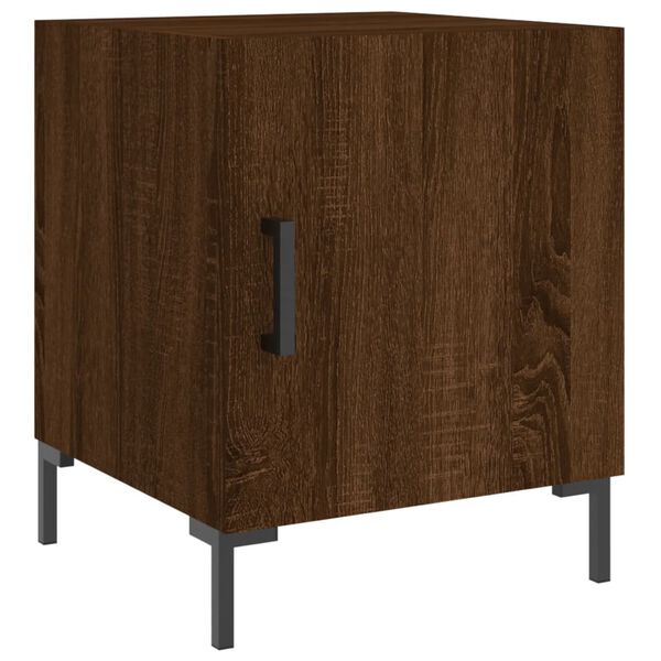 vidaXL Table de chevet ch&ecirc;ne marron 40x40x50 cm bois d&rsquo;ing&eacute;nierie