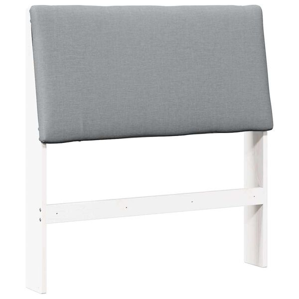 vidaXL T&ecirc;te de lit capitonn&eacute;e Gris clair 100 cm Pin massif