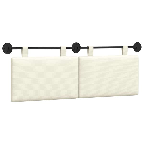 vidaXL T&ecirc;te de lit suspendue Montage mural Uni Cr&egrave;me 150 x 55 x 5 cm