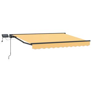 vidaXL Cadre de store manuel avec LEDs Sable 5 &times; 3,5 m