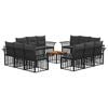 vidaXL Ensemble de canap&eacute;s d'ext&eacute;rieur 13 pcs Noir et Gris fonc&eacute;