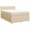 vidaXL Sommier &agrave; lattes de lit avec matelas Cr&egrave;me 140x190 cm Tissu
