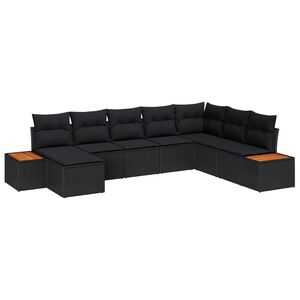 vidaXL Ensemble de canap&eacute; de jardin 9 pc 8-Nombre de places Noir