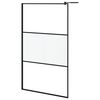 vidaXL Paroi de douche 115x195 cm Verre ESG demi-d&eacute;poli Noir