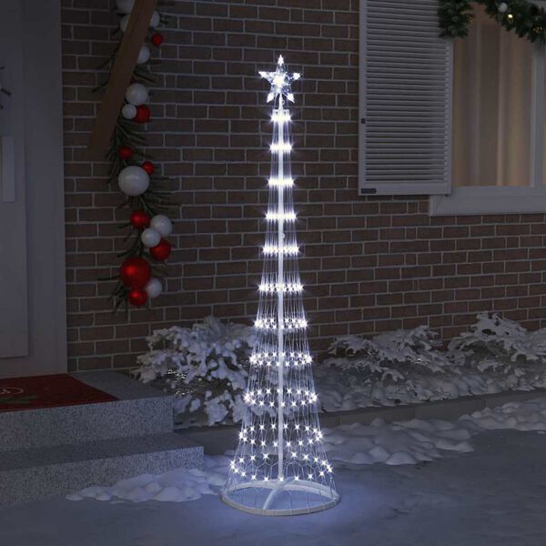 vidaXL Arbre de Noël LED Blanc froid 51 x 51 x 190 cm Métal