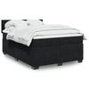 vidaXL Sommier &agrave; lattes de lit avec matelas Noir 140x200 cm Velours