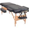 vidaXL Table de massage pliable et tabouret 10 cm d'épaisseur Noir
