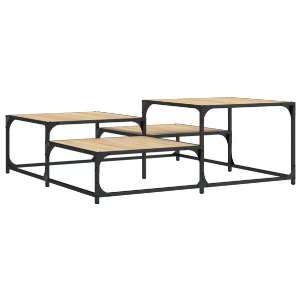vidaXL Table basse ch&ecirc;ne sonoma 107x107x40 cm bois d'ing&eacute;nierie