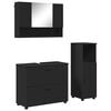 vidaXL Ensemble de mobilier de salle de bain avec tiroir 3 pcs Noir
