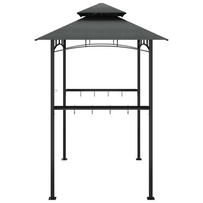 vidaXL Gazebo BBQ et étagères latérales anthracite 240x150x243cm acier