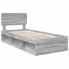 vidaXL Cadre de lit Gris Sonoma 90 x 190 cm Pin massif