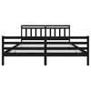 vidaXL Cadre de lit sans matelas noir bois massif 200x200 cm