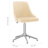 vidaXL Chaises pivotantes &agrave; manger lot de 4 cr&egrave;me velours