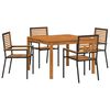 vidaXL Ensemble de salle &agrave; manger pour jardin 5 pc Noir