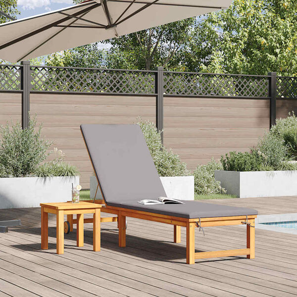 vidaXL Transat 2 pcs Marron Bois d'Acacia Massif