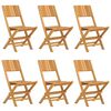 vidaXL Chaises de jardin pliantes lot de 6 47x61x90cm bois massif teck