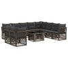 vidaXL Ensemble de canap&eacute; de jardin 11 pc Gris polyrotin