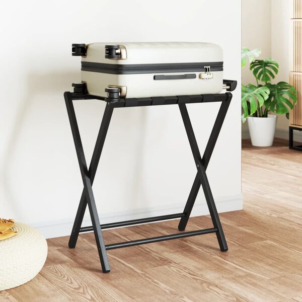vidaXL Porte-bagages noir 68,5x38x58 cm bambou