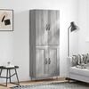 vidaXL Buffet haut Sonoma gris 69,5x34x180 cm Bois d'ing&eacute;nierie