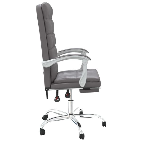 vidaXL Fauteuil inclinable de bureau Gris Similicuir
