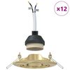 vidaXL Projecteur 12 pcs Dor&eacute; 9 x 9 x 2,5 cm M&eacute;tal