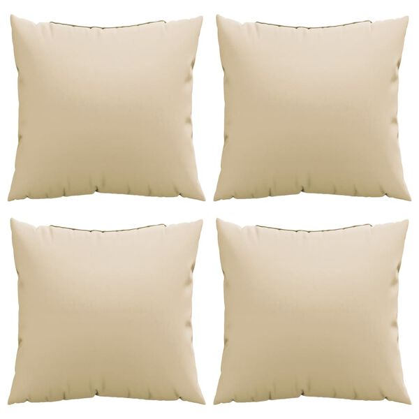 vidaXL Coussins d&eacute;coratifs lot de 4 beige 40x40 cm tissu