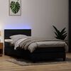 vidaXL Sommier &agrave; lattes de lit avec matelas et LED noir 100x210 cm velours