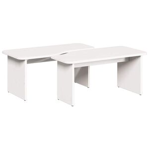vidaXL Table basse 2 pcs Blanc Bois massif en pin