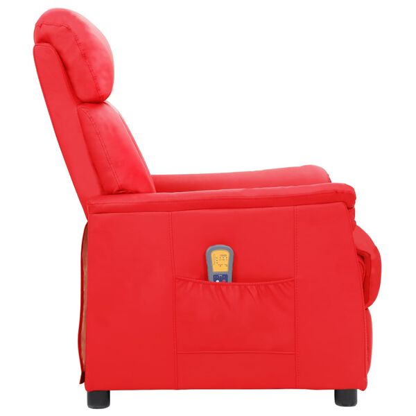 vidaXL Fauteuil de massage Rouge Similicuir