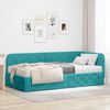 vidaXL Cadre de lit d'angle avec matelas Turquoise 90 x 200 cm Velours