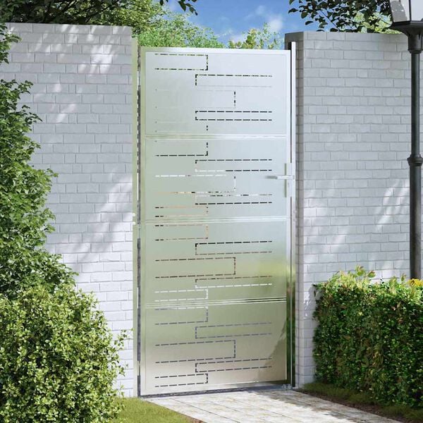 vidaXL Porte de Jardin Argenté 96 x 200 cm Acier inoxydable