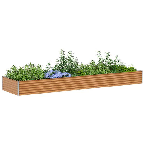 vidaXL Jardini&egrave;re sur&eacute;lev&eacute;e 390 x 100 x 36 cm Acier galvanis&eacute;
