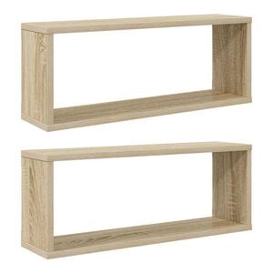 vidaXL &Eacute;tag&egrave;res murales cube 2 pcs Ch&ecirc;ne sonoma Bois d&rsquo;ing&eacute;nierie