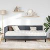 vidaXL Cadre de lit d'angle avec matelas Autre 2 pcs Gris Velours