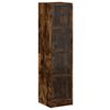 vidaXL Buffet avec portes en verre ch&ecirc;ne fum&eacute; 35x37x142 cm