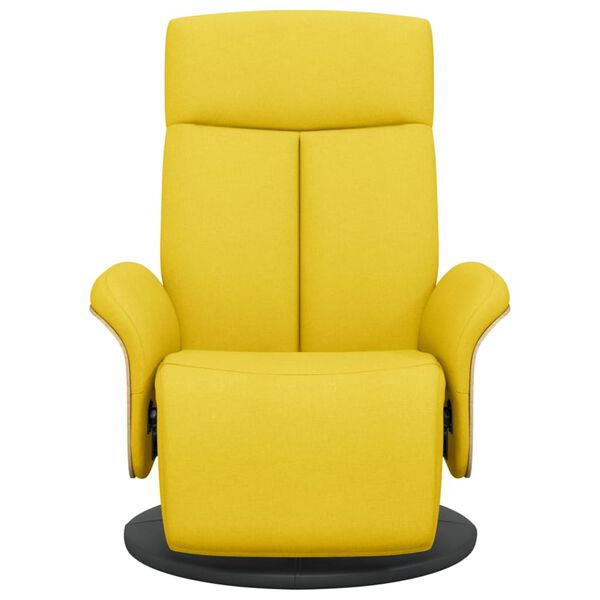 vidaXL Fauteuil inclinable avec repose-pieds jaune clair tissu