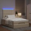 vidaXL Cadre de lit ottoman avec matelas cr&egrave;me 120x190 cm tissu