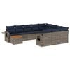 vidaXL Ensemble de canap&eacute; de jardin 11 pcs avec coussins gris r&eacute;sine tress&eacute;e
