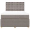 vidaXL Sommier &agrave; lattes de lit avec matelas Taupe 140x200 cm Tissu