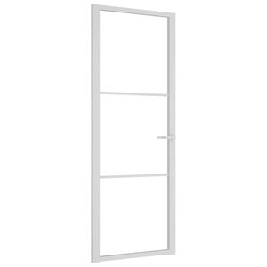 vidaXL Porte int&eacute;rieure 76x201,5 cm Blanc Verre ESG et aluminium