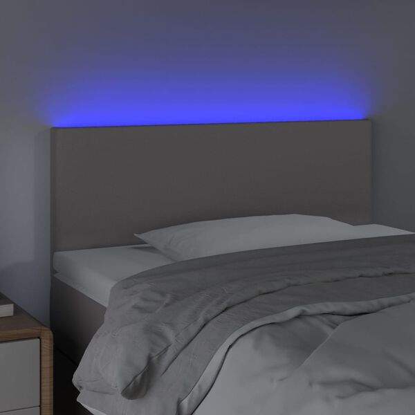 vidaXL T&ecirc;te de lit &agrave; LED Gris 80x5x78/88 cm Similicuir