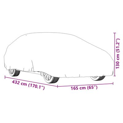 vidaXL Housse de voiture berline avec sangles à boucle complète M