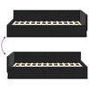 vidaXL Cadre de lit d'angle Noir 90 cm x 200 cm VeloursetContreplaqu&eacute;