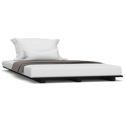 vidaXL Cadre de lit sans matelas noir 100x200 cm bois massif de pin